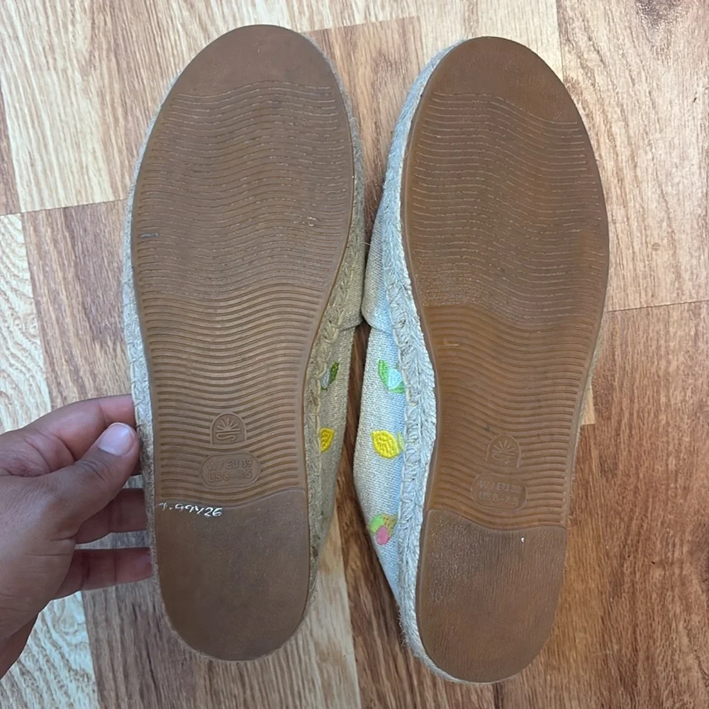 Soludos Espadrilles Women Size 8 EU 39 Original Natural Italy Resort Embroidered